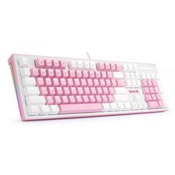 Redragon K623-P1B Hades X Wired Mechanical Keyboard in pink and white, Blue Switch [K623-P1B]