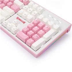 Redragon K623-P1B Hades X Wired Mechanical Keyboard in pink and white, Blue Switch [K623-P1B]