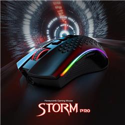 Redragon M808 Storm Pro Wireless Gaming Mouse, RGB Honeycomb Form - 16,000 DPI Optical Sensor - 7 Programmable Buttons - Precis