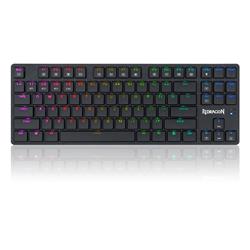 Redragon K539RGB 2.4G Wireless/ Bluetooth/ Wired TKL gaming keyboard black, Low-profile mechanical switches，Brown Switch，RGB ba