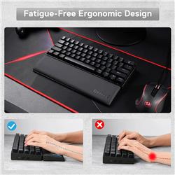 Redragon P035 Meteor S Computer Keyboard Wrist Rest Pad, Ergonomic Soft Memory Foam Wrist Support w/ Anti-Slip Rubber Base, ...