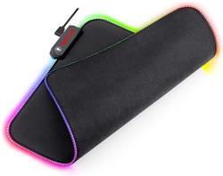 Redragon RGB LED Large Gaming Mouse Pad Soft Mat with Nonslip Base, Stitched Edges (330 x 260 x 3mm)(Open Box)