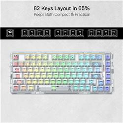 Redragon K649CT 75% Tri-Mode Crystal Clear Gasket Gaming Keyboard