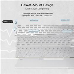 Redragon K649CT 75% Tri-Mode Crystal Clear Gasket Gaming Keyboard