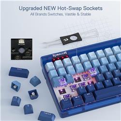 Redragon K656WB Tri-mode RGB Hot-swappable Mechanical Gaming Keyboard(Open Box)