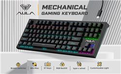 AULA F3032 TKL Black Mechanical Gaming Keyboard Red Switch