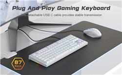 AULA F3032 TKL White Mechanical Gaming Keyboard Brown Switch(Open Box)