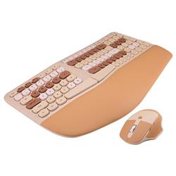 MOFii NOMI 2.4G Wireless Ergonomic Office Keyboard and  Mouse Combo Multicolor Brown