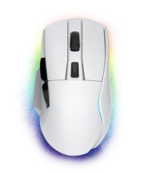 Dareu A955 Gaming Mouse with Charging Dock and RGB Lighting,Transparent Bottom,White