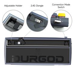 Durgod K710-Hikeys 84 Interrupteur rouge silencieux sans fil à 3 modes Lumière douce