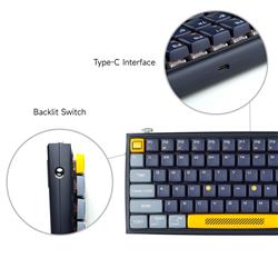 Durgod K710-Hikeys 84 Interrupteur rouge silencieux sans fil à 3 modes Lumière douce