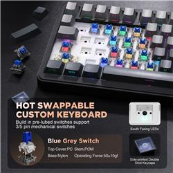 Yunzii B75 Wired RGB Black Gaming Keyboard Pre-lubed Tactile Switch