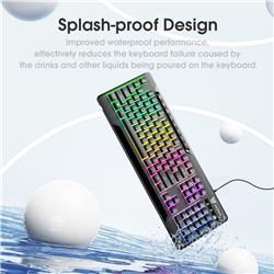 ONIKUMA G32 Matte Black Wired Gaming Keyboard RGB Backlit(Open Box)