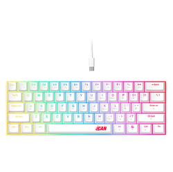 iCAN CX23UL White Wired Rainbow Gaming Keyboard, 61 Keys(Open Box)