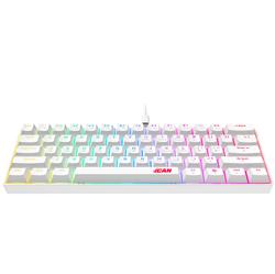 iCAN CX23UL White Wired Rainbow Gaming Keyboard, 61 Keys(Open Box)