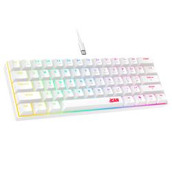 iCAN CX23UL White Wired Rainbow Gaming Keyboard, 61 Keys(Open Box)
