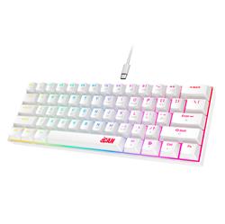 iCAN CX23UL White Wired Rainbow Gaming Keyboard, 61 Keys(Open Box)