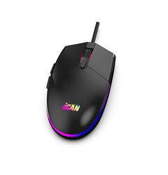 iCAN GM1011 Wired Black RGB Gaming Mouse, 6 Buttons, 1600 DPI(Open Box)