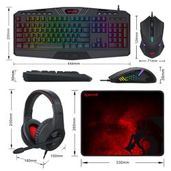 Redragon S101-BA-3 Gaming Combo (M601 Gaming Mouse + K503 Gaming Keyboard + H130 Gaming Headset + P015 Gaming Mouse Pad)