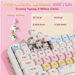 YUNZII C75 75% Wireless Mechanical Keyboard, Hot Swap Creamy Keyboard