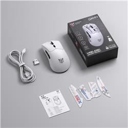 Souris de jeu sans fil tri-modale ONIKUMA DM01 blanche avec autocollan(Open Box)