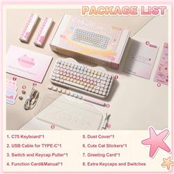 YUNZII C75 75% Wireless Mechanical Keyboard, Hot Swap Creamy Keyboard(Open Box)