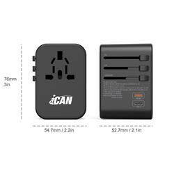 iCAN 35.5W 5-Port Universal Travel Adapter