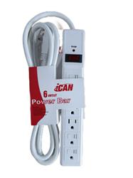 iCAN 6 Outlets Surge Protector with 6ft Cord