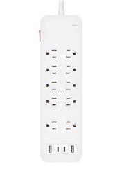 iCAN 10 Outlets Surge Protector with 2 USB-A and 2 USB-C, 6ft Cord