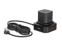 iCAN 5 Outlets 8 USB Ports PD 100W GaN Surge Protector with 6.6ft