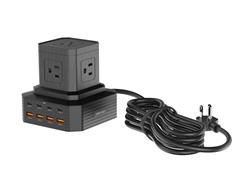 iCAN 5 Outlets 8 USB Ports PD 100W GaN Surge Protector with 6.6ft