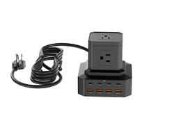 iCAN 5 Outlets 8 USB Ports PD 100W GaN Surge Protector with 6.6ft