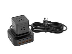 iCAN 5 Outlets 8 USB Ports PD 100W GaN Surge Protector with 6.6ft