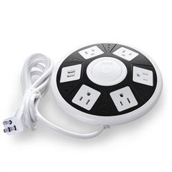 iCAN 5 Outlets 2 USB-A UFO Surge Protector with 5ft Cord
