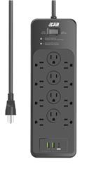 iCAN 12 Outlets Surge Protector with 2 USB-A and 1 USB-C, 6ft Cord