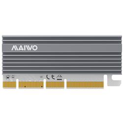 Maiwo KT058 RGB Design PCIe x16 to NVMe SSD Expansion Converter with Aluminum Alloy Radiator and Blue Breathing Lamp