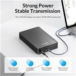 Orico HM35C3 Tool Free 3.5" USB3.1 Gen1 Type C Hard Drive Enclosure with 6Gbps Speed