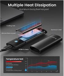 ORICO USB3.2 Gen2 USB-C M.2 NVMe SSD Enclosure (10Gbps) -  Black(Open Box)