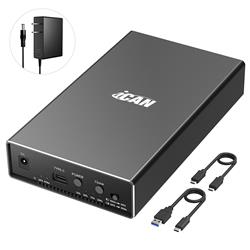 iCAN Dual Bay M.2 NVMe SSD and 3.5" to 2.5" SATA HDD/SSD Enclosure