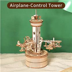 ROKR 3D Wooden Puzzle,Air-Control Tower Music Box,Perfect Gift(Open Box)