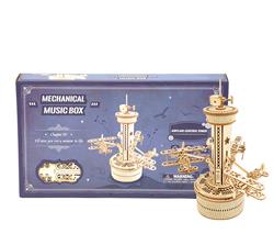 ROKR 3D Wooden Puzzle,Air-Control Tower Music Box,Perfect Gift(Open Box)