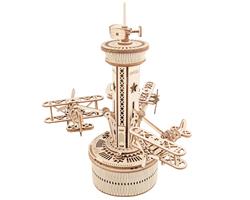 ROKR 3D Wooden Puzzle,Air-Control Tower Music Box,Perfect Gift(Open Box)