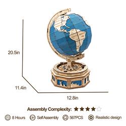 ROKR 3D Wooden Puzzle,ROKR Globe,DIY Enthusiasts