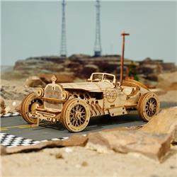 ROKR 3D Wooden Puzzle, V8 Grand Prix Car Model,1:16 Scale Model