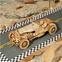 ROKR 3D Wooden Puzzle, V8 Grand Prix Car Model,1:16 Scale Model