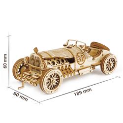 ROKR 3D Wooden Puzzle, V8 Grand Prix Car Model,1:16 Scale Model