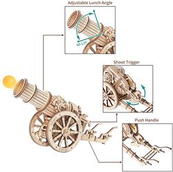 ROKR 3D Wooden Puzzle,Wheeled Siege Artillery Epic War Series