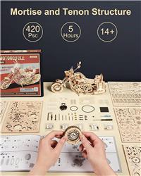 ROKR 3D Wooden Puzzle,Cruiser Motorcycle,DIY Enthusiasts