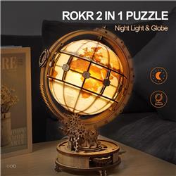 ROKR 3D Wooden Puzzle,Luminous Globe,Perfect Gift Collection