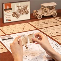 ROKR 3D Wooden Puzzle,Vintage Car,1910s Brass Era Replica